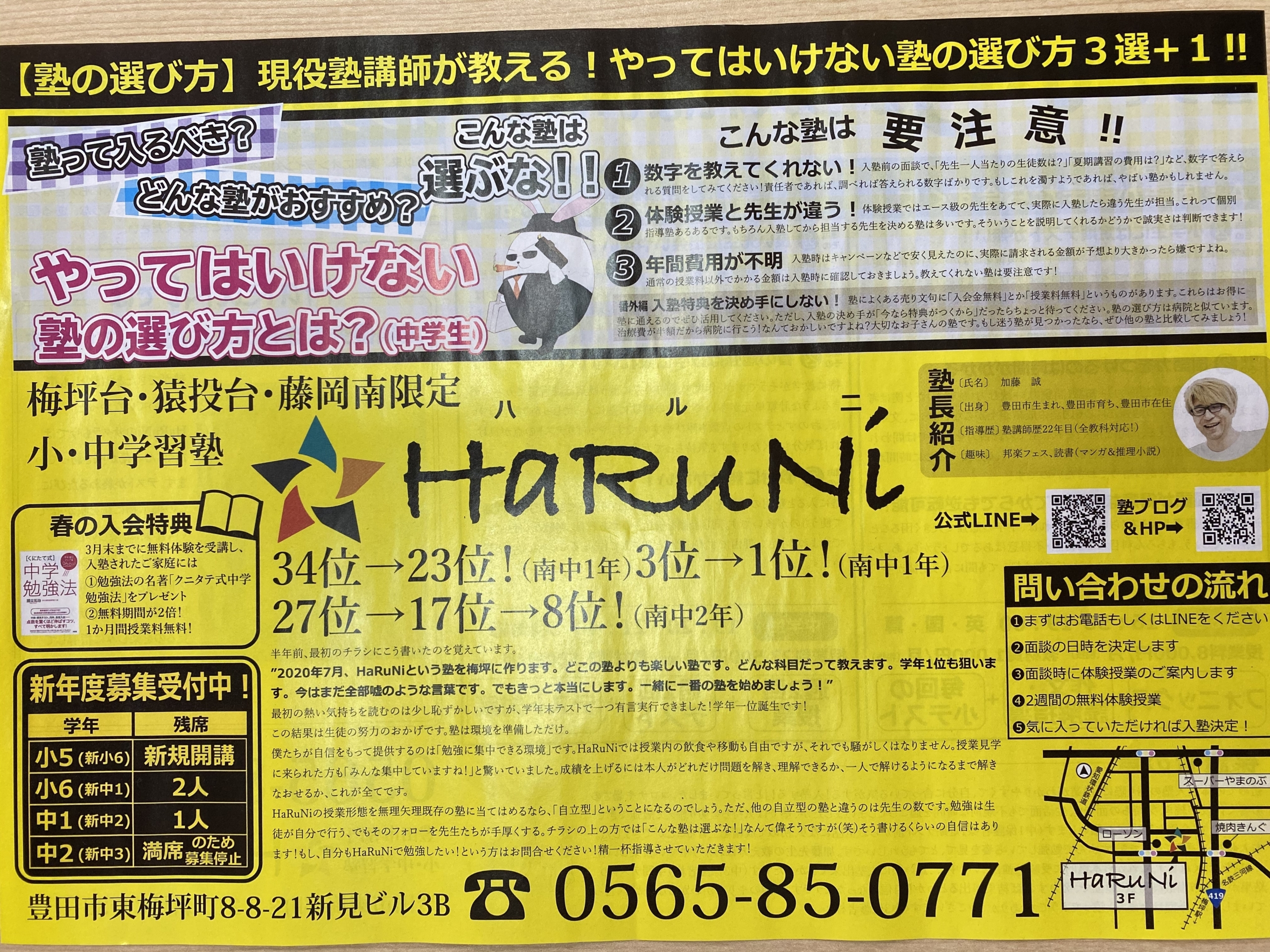 大失敗のチラシを折り込んでしまった 豊田市専門 小 中学習塾 Haruni ハルニ